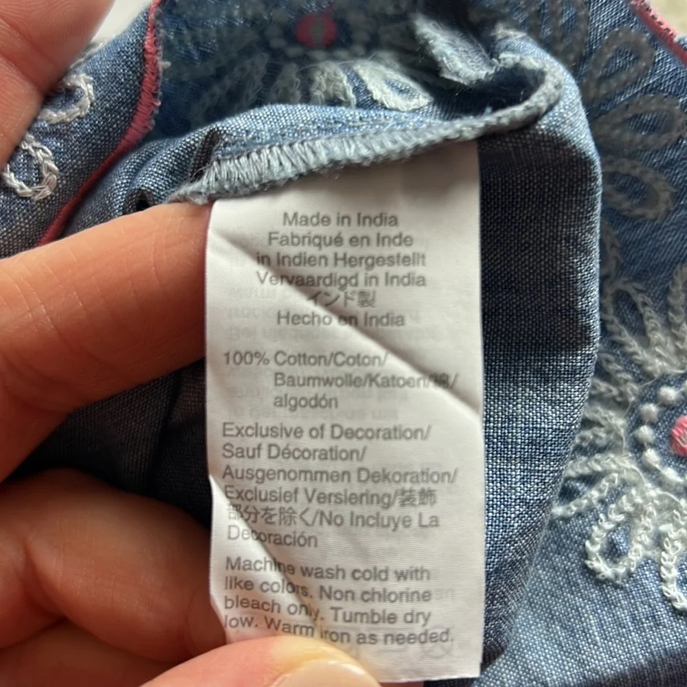 Crewcuts denim embroidered dress